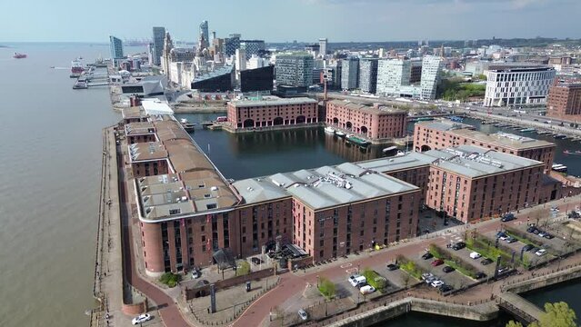 Liverpool albert docks drone