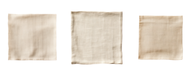 Set of cloth square triangle isolated on white background.
