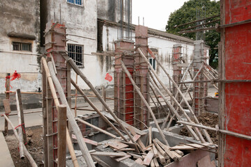 construction site of the 1st floor of a new house