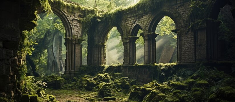 Interior of Abandoned Ancient Castle Ruins