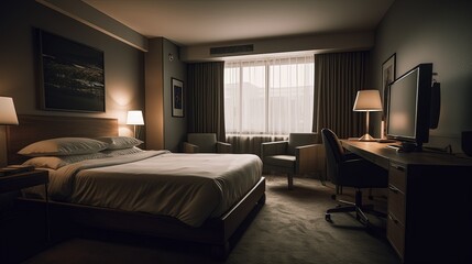 Stylised contemporary boutique hotel room and suite