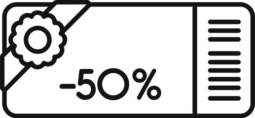 50 percent coupon icon outline vector. Rate holiday. Certificate card elegant