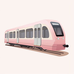 Cute Subway Train isolated background pastel
