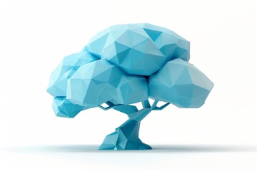 Close-up, Abstract low poly tree