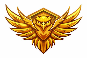 A golden color eagle logo vector illustration