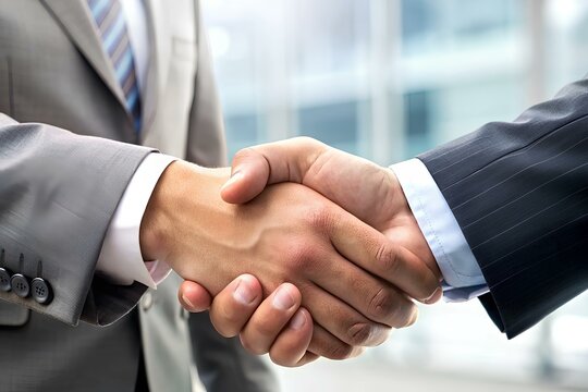 Close-Up Handshake with Business Partner: Professional Collaboration