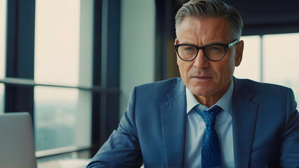 Fototapeta premium A businessman who takes care of his company.