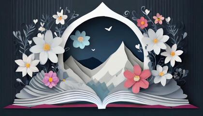 book with flowers