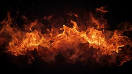 Türaufkleber Fire flames on black background  © Johannes