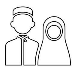 avatar muslim man and woman icon