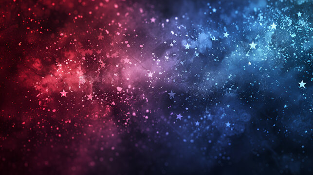 Labor day Red White and Blue colored dust explosion background.  generative ai
