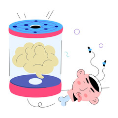 Here’s a doodle mini illustration of preserved brain 