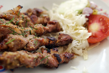 Sate Klathak or Klatak Satay, a traditional goat satay from Yogyakarta, Indonesia