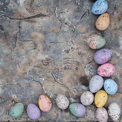 Easter stone floor with empty copy space Generative Ai  - 753688322