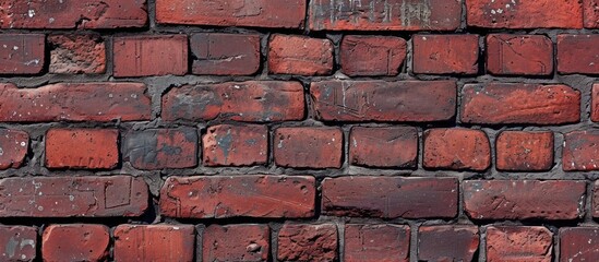 Red bricks arranged in a tiled pattern on a wall.