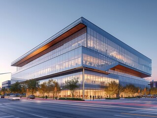 Obraz premium A modern office building serving as a cultural hub and community gathering space