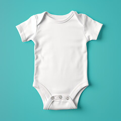 Plain white babo bodysuit mockup flatlay (generative ai)