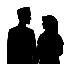 avatar muslim man and woman icon