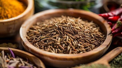 handful of cumin seeds, packed with antioxidants and iron - obrazy, fototapety, plakaty