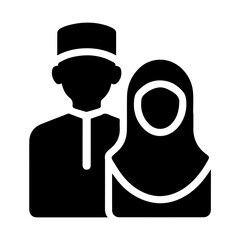 avatar muslim man and woman icon