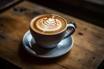 Tasty latte coffee prepared professional barista generative AI concept