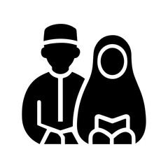 avatar muslim man and woman icon