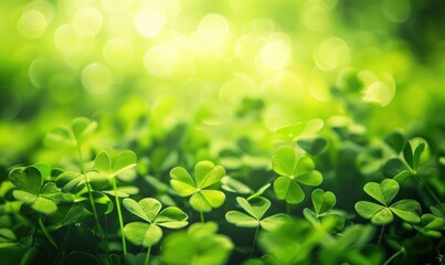 Clover Leaf Photo Light Green with Texture Background