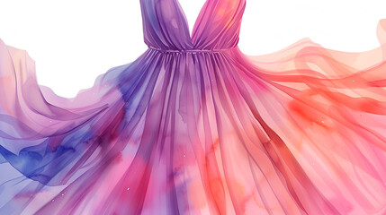 a bridesmaids dress in watercolor style, generative ai