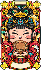 Obraz premium Original hand drawn cartoon Mid-Autumn Festival illustration poster material 