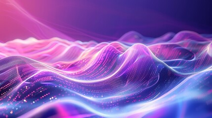 Abstract holographic purple background with waves