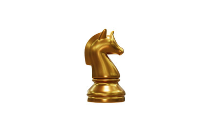 golden chess knight 3D rendering © Alextra
