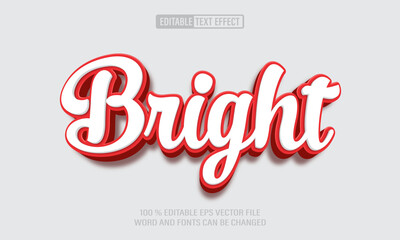 Editable 3d text style effect - Bright text effect Template