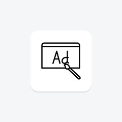Ad Design icon, design, advertising, online, digital line icon, editable vector icon, pixel perfect, illustrator ai file
