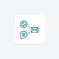 Ad Formats icon, formats, advertising, online, digital color shadow thinline icon, editable vector icon, pixel perfect, illustrator ai file