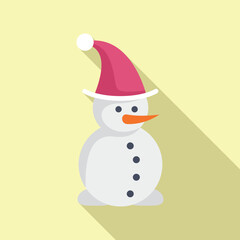 Ice snowman icon flat vector. Emotion decoration. Funny pack celebration