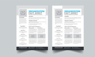 Nonprofit Organization Fact Sheet Template Layout