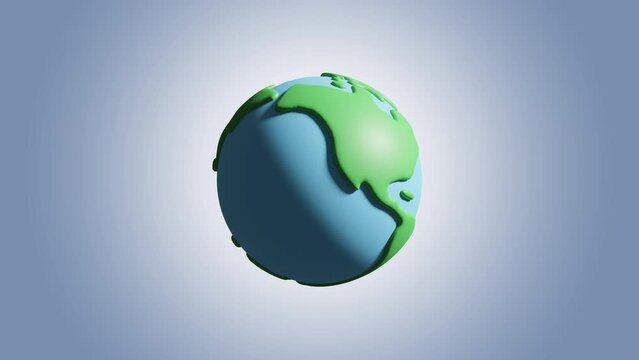 Cute earth that rotates on its axis