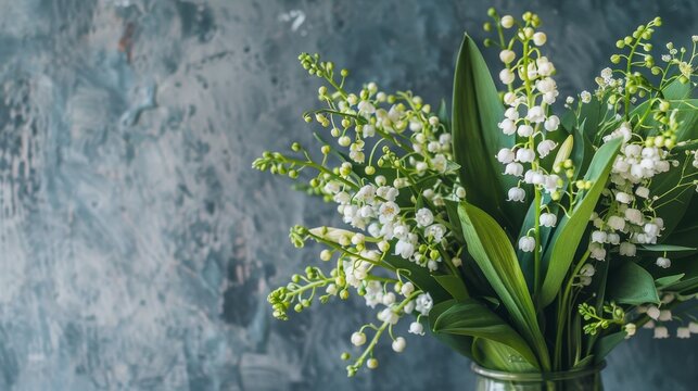 arrangement of spring lily of the valley flowers