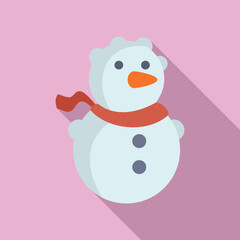Xmas snowman icon flat vector. Face happy carrot. Cute costume merry