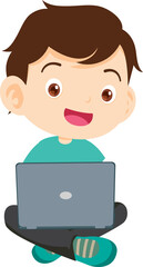 child use gadget Mobile and laptop