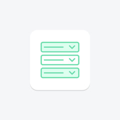 Fototapeta premium Accordion icon, ui, ux, userinterface, userexperience duotone line icon, editable vector icon, pixel perfect, illustrator ai file
