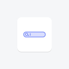 Search Bar icon, bar, input, ui, ux duotone line icon, editable vector icon, pixel perfect, illustrator ai file