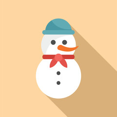 Holiday snowman icon flat vector. Festive season frozen. Happy celebration