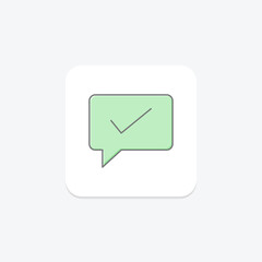 Success Message icon, message, alert, ui, ux lineal color icon, editable vector icon, pixel perfect, illustrator ai file