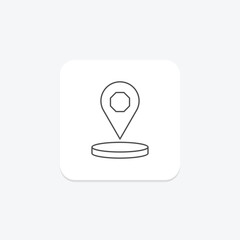 GPS icon, location, navigation, tracking, satellite thinline icon, editable vector icon, pixel perfect, illustrator ai file