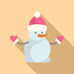 Snowball snowman icon flat vector. Costume festive. Happy New Year