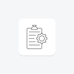 Task Manager icon, manager, manage, organize, list thinline icon, editable vector icon, pixel perfect, illustrator ai file