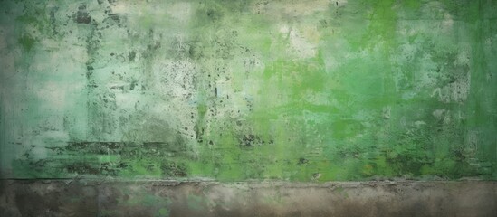 Abstract textured green grunge on an aged cement wall