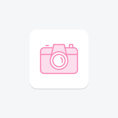 Camera icon, photography, picture, photo, image duotone line icon, editable vector icon, pixel perfect, illustrator ai file