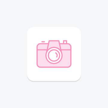 Camera icon, photography, picture, photo, image duotone line icon, editable vector icon, pixel perfect, illustrator ai file